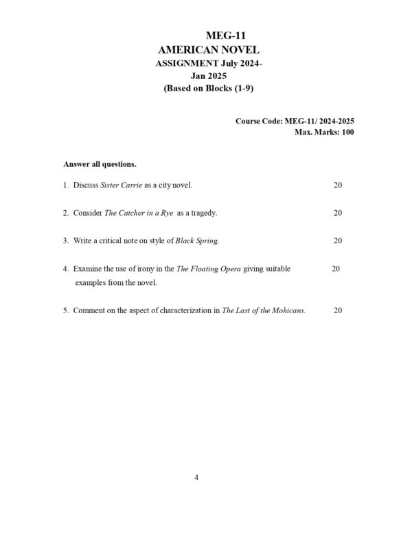 IGNOU MEG-011 SOLVED ASSIGNMENT 2024-25