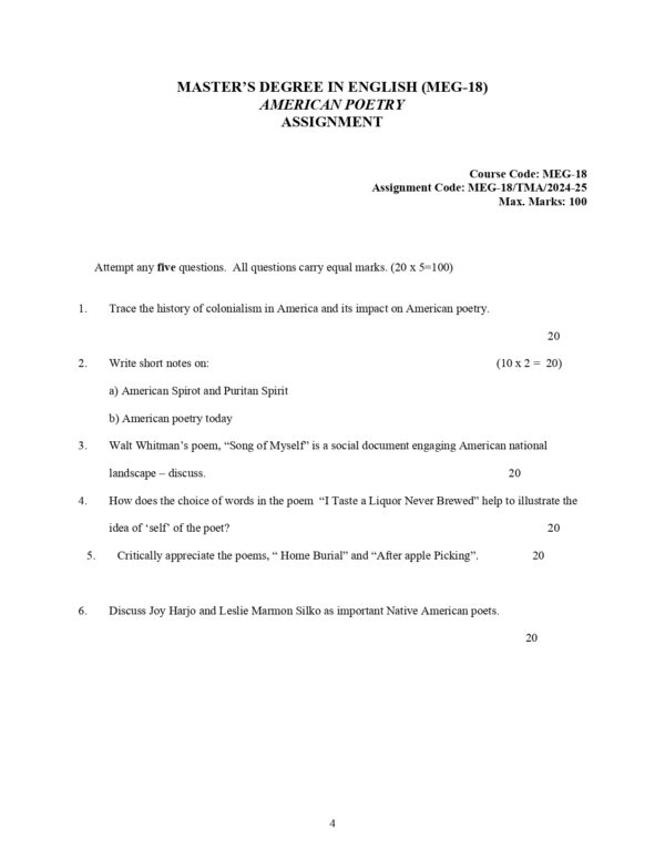 IGNOU MEG-018 SOLVED ASSIGNMENT 2024-25