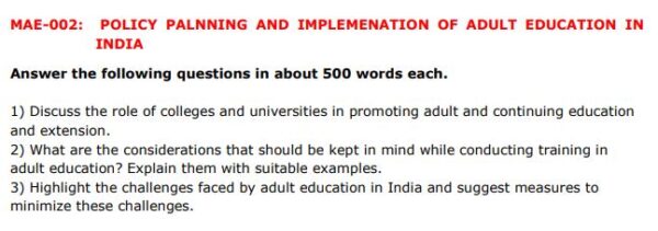 IGNOU MAE-002 SOLVED ASSIGNMENT 2024-25 ENGLISH MEDIUM