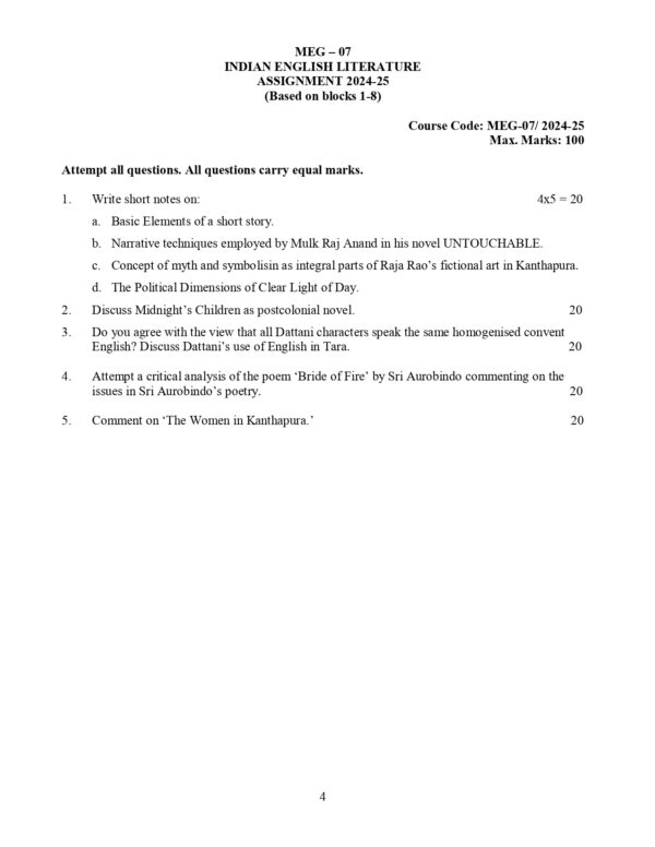 IGNOU MEG-07 SOLVED ASSIGNMENT 2024-25