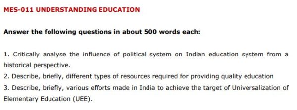 IGNOU MES-011  SOLVED ASSIGNMENT 2024-25 ENGLISH MEDIUM