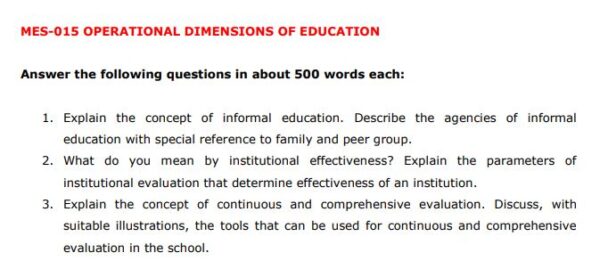 IGNOU MES-015 SOLVED ASSIGNMENT 2024-25 ENGLISH MEDIUM