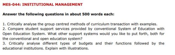 IGNOU MES-044 SOLVED ASSIGNMENT 2024-25 ENGLISH MEDIUM