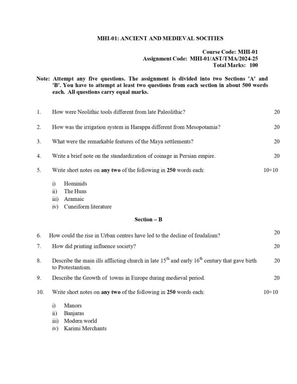 IGNOU MHI-01 SOLVED ASSIGNMENT 2024-25 ENGLISH MEDIUM