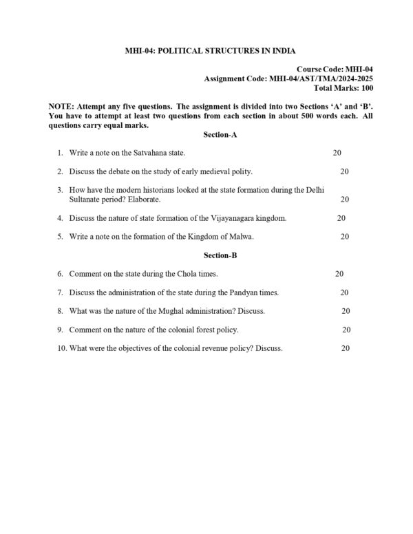 IGNOU MHI-04 SOLVED ASSIGNMENT 2024-25 ENGLISH MEDIUM