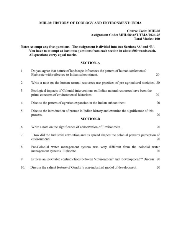 IGNOU MHI-08 SOLVED ASSIGNMENT 2024-25 ENGLISH MEDIUM