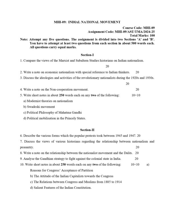 IGNOU MHI-09 SOLVED ASSIGNMENT 2024-25 ENGLISH MEDIUM