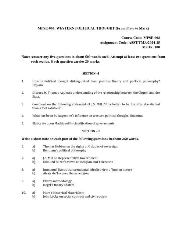 IGNOU MPSE-003 SOLVED ASSIGNMENT 2024-25 ENGLISH MEDIUM