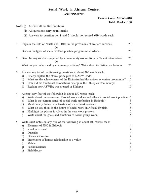 IGNOU MSWE-010 SOLVED ASSIGNMENT 2024-25 ENGLISH MEDIUM