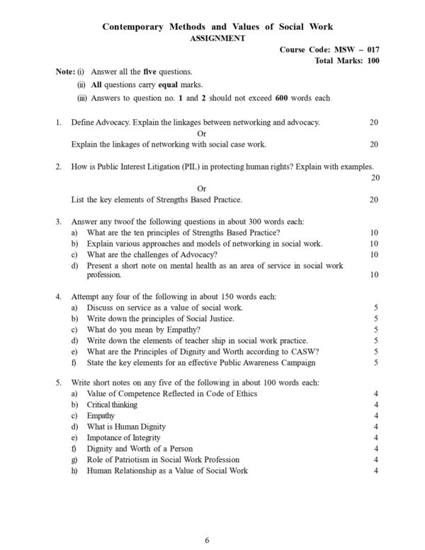 IGNOU MSW-017 SOLVED ASSIGNMENT 2024-25 ENGLISH MEDIUM