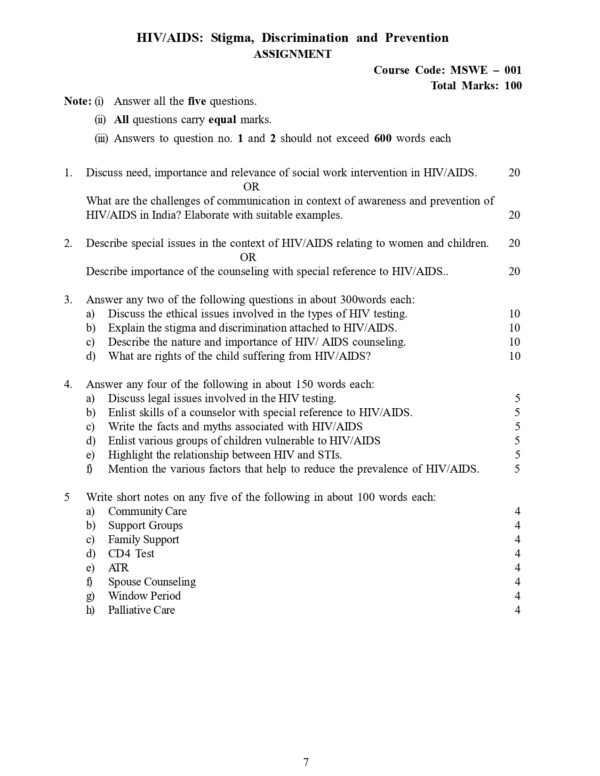 IGNOU MSWE-001 SOLVED ASSIGNMENT 2024-25 ENGLISH MEDIUM