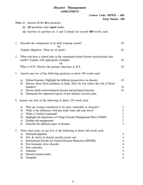 IGNOU MSWE-003 SOLVED ASSIGNMENT 2024-25 ENGLISH MEDIUM