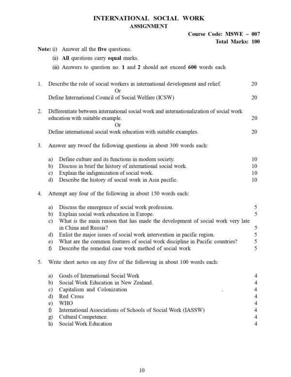 IGNOU MSWE-007 SOLVED ASSIGNMENT 2024-25 ENGLISH MEDIUM