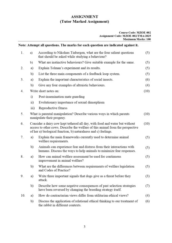IGNOU MZOE-002 SOLVED ASSIGNMENT 2024-25 ENGLISH MEDIUM