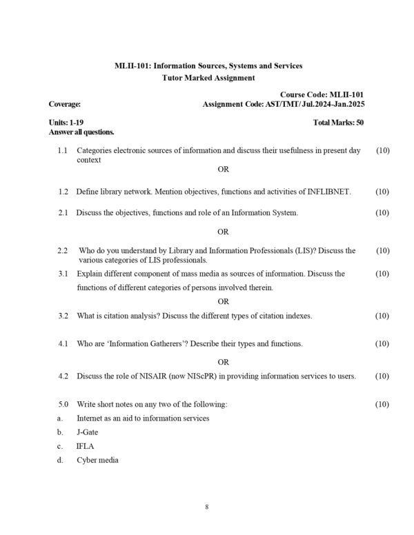 IGNOU MLII-101 SOLVED ASSIGNMENT 2024-25 ENGLISH MEDIUM