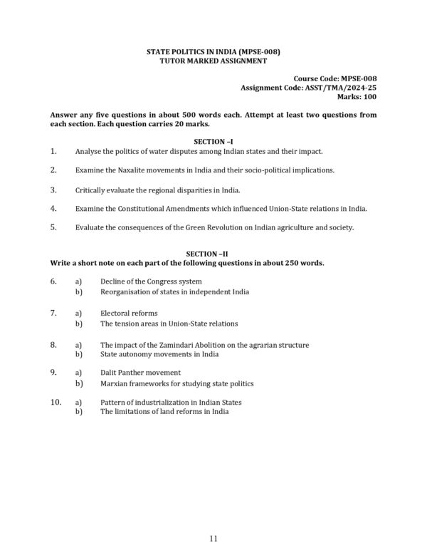 IGNOU MPSE-008 SOLVED ASSIGNMENT 2024-25 ENGLISH MEDIUM