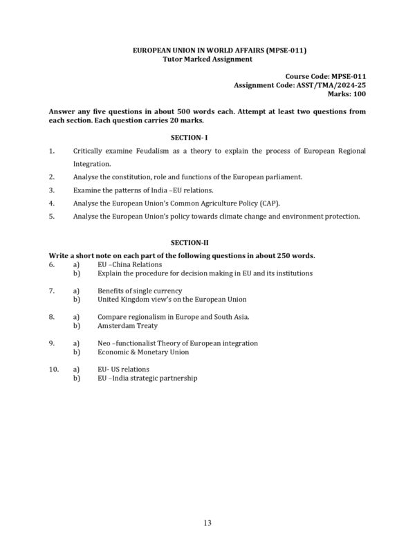 IGNOU MPSE-011 SOLVED ASSIGNMENT 2024-25 ENGLISH MEDIUM
