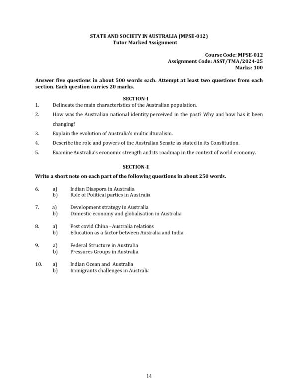 IGNOU MPSE-012 SOLVED ASSIGNMENT 2024-25 ENGLISH MEDIUM