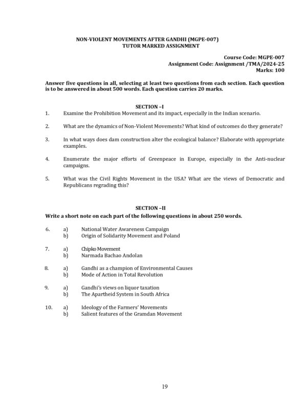 IGNOU MGPE-007 SOLVED ASSIGNMENT 2024-25 ENGLISH MEDIUM