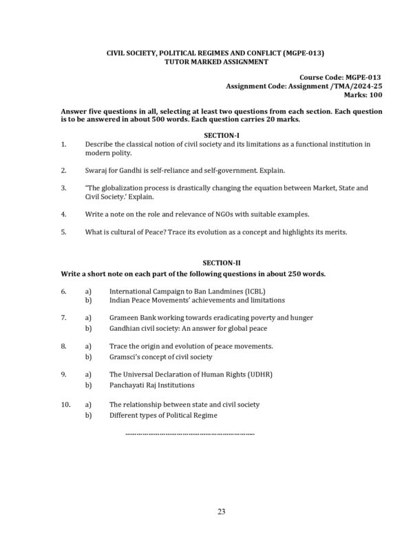 IGNOU MGPE-013 SOLVED ASSIGNMENT 2024-25 ENGLISH MEDIUM