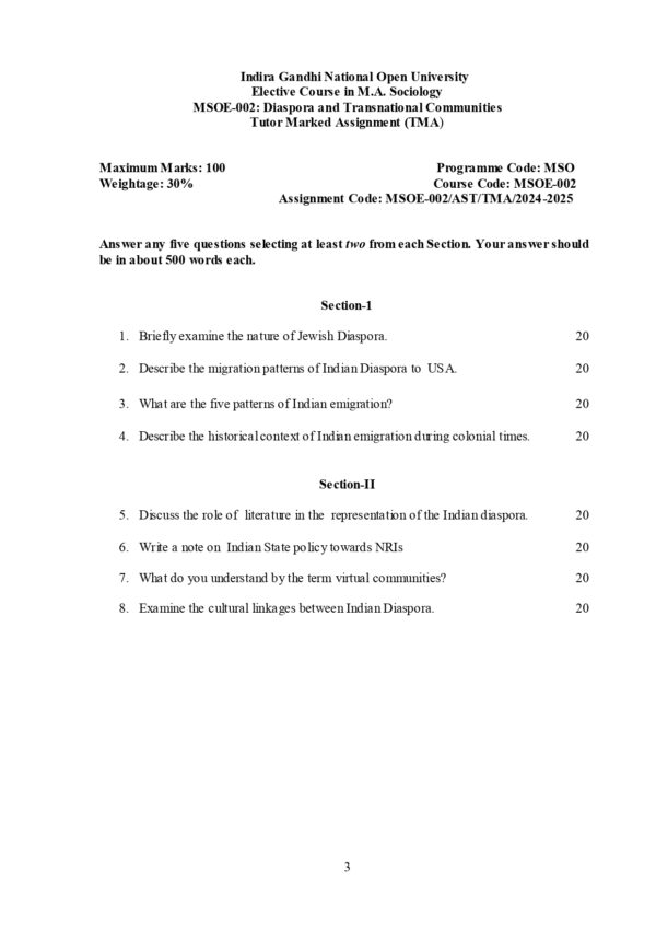 IGNOU MSOE-001 SOLVED ASSIGNMENT 2024-25 ENGLISH MEDIUM